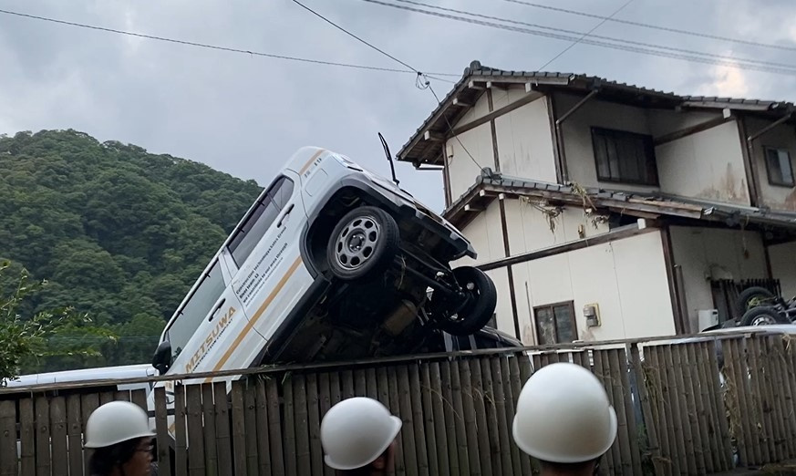 熊本豪雨災害で水没車多数